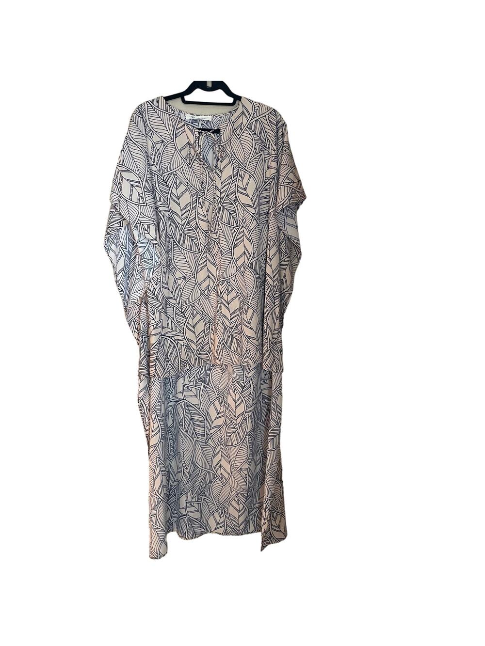Lyn Burches High Low Caftan Dress Tie Front Womens Size Small Flowy Dress